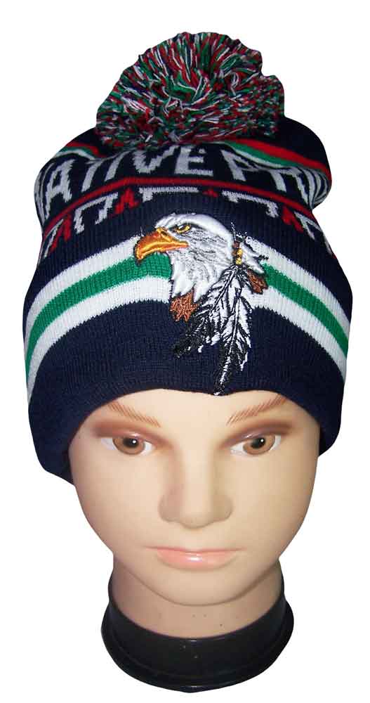 Native Pride Embroidered Beanies Winter Caps - EAGLE Feather