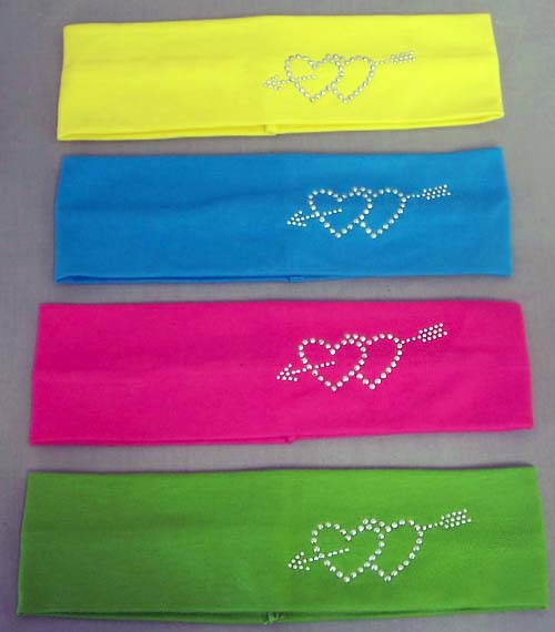 HAIR ACCESSORIES ''Hearts'' Girls Headbands With Rhinestones