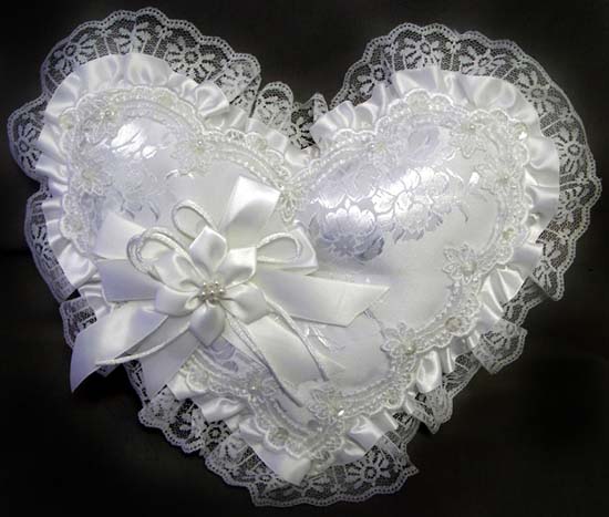 ''Any Occasion'' RINg Bearer Pillow IN Brocade - Heart Shaped