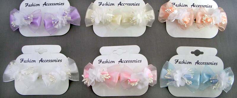 HAIR Accessories Girls 2Pc Mini HAIR BOWs With French Barrettes