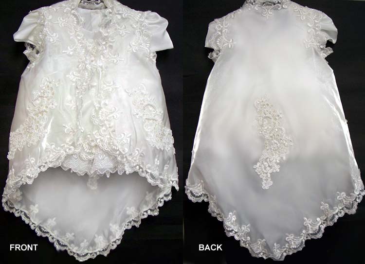 ''Briana'' 2 PC Christening Dress With Cape (Sizes: 0 - 4)