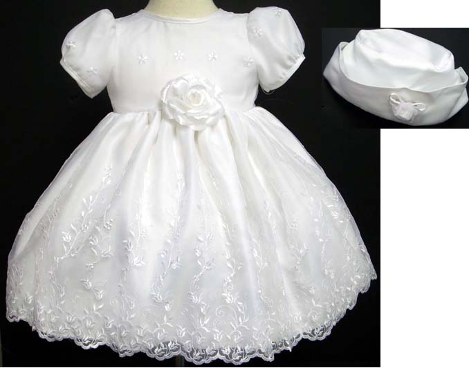 ''Whispers'' Girls Pageant  DRESS With Hat - White (Infant) # 590