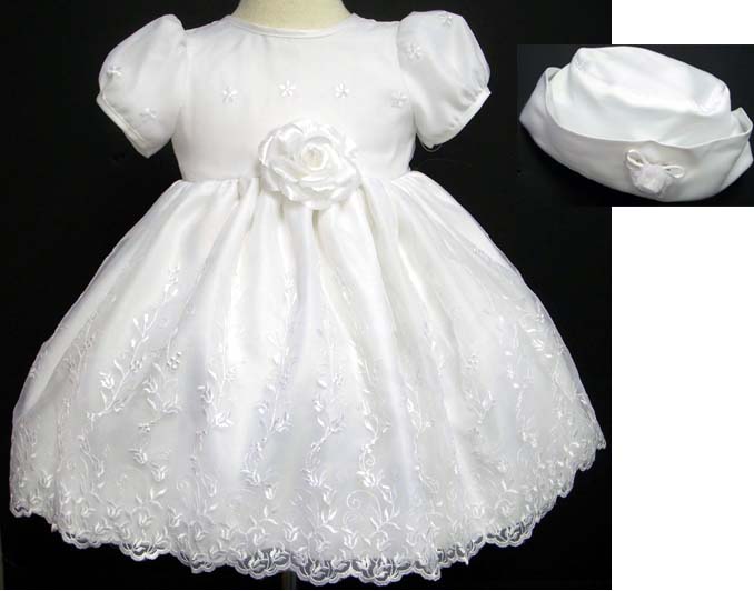 ''Whispers'' Girls Pageant  Dress With HAT - White (Infant) # 590