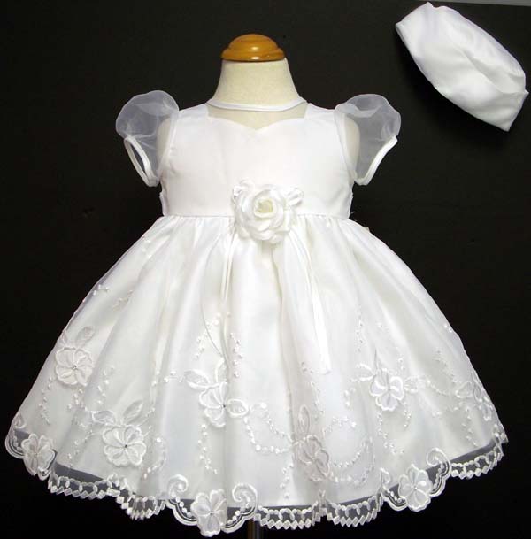 ''Whispers'' Girls Pageant DRESS With Hat - White (Infant)  # 545