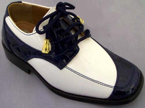 Boys DRESS Shoes - 2Tone Beige & Blue