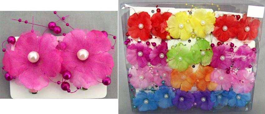 Girls Silk FLOWER Mini Haibows With Simulated Pearl  ( C-096)