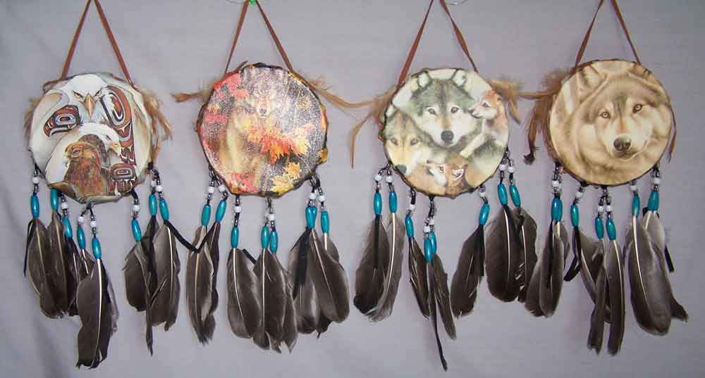Native Pride Tribal Handmade DREAM CATCHERs - Drum 5''