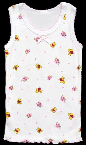 ''Little Bears'' Girls  Cotton TANK TOPs - Sizes: 1-2-3 ( #3003)