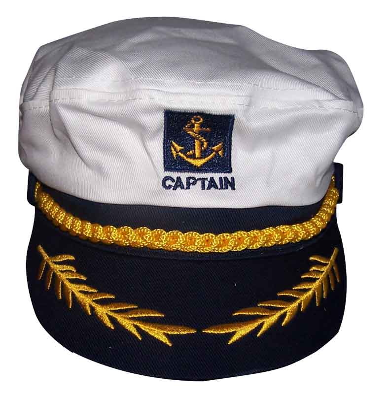 Captain's Sailor Nautical White HAT Cap - White Color