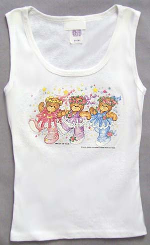 Kids Sleeveless T/SHIRTs In Prints - White Color
