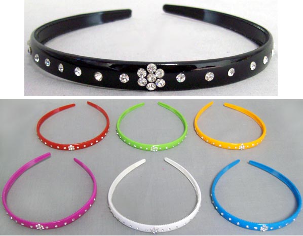 Girls HEADBANDs With Faux Gemstones - Assorted Colors