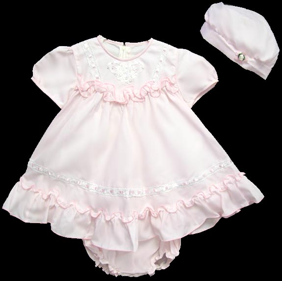 ''Baby Averyl'' 3Pc Poly/Cotton  DRESS - Sizes: Infant