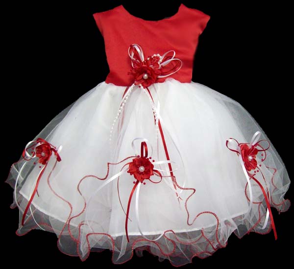 Baby Girl Pageant DRESS - Red Color (Sizes: 9-24 Mos)
