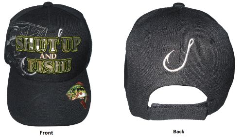 Shut Up And Fish FISHING Baseball Caps Embroidered
