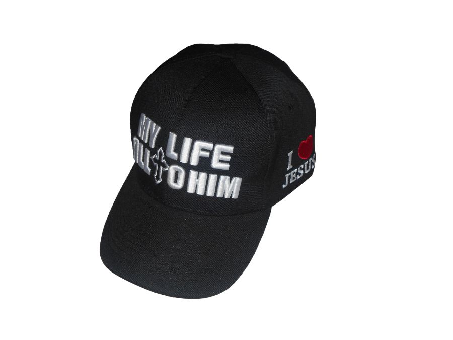 My Life All O Him ...... Christian BASEBALL Caps Embroidered