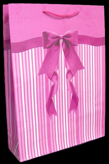 GIFT Bags - Assorted Color Stripes - Medium Size