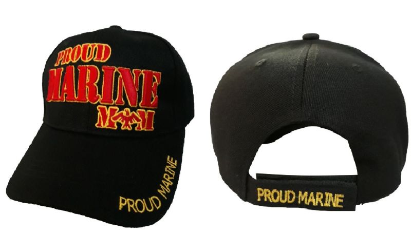 Proud Marine Military BASEBALL Caps Embroidered - Black Color