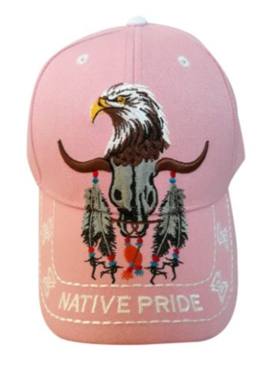Eagle & Feathers Native Pride BASEBALL Caps Embroidered - Pink