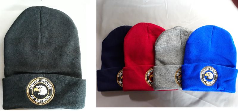 United States Embroidered Beanies Winter CAPS