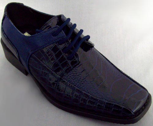 Boys Imitation Crocodile Leather SHOES - Blue  (Sizes: 11-4)