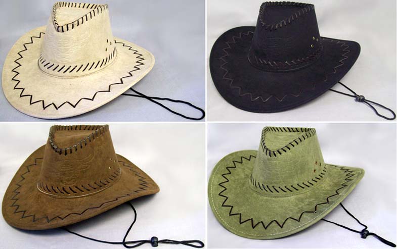 Native Pride - Cow Boys  Hats In Faux Suede LEATHER
