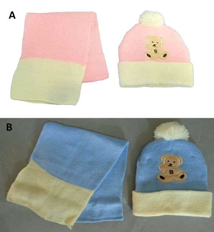 Embroidered  Beanie - Winter CAPS Bonnet & Scarf Sets - For Girls