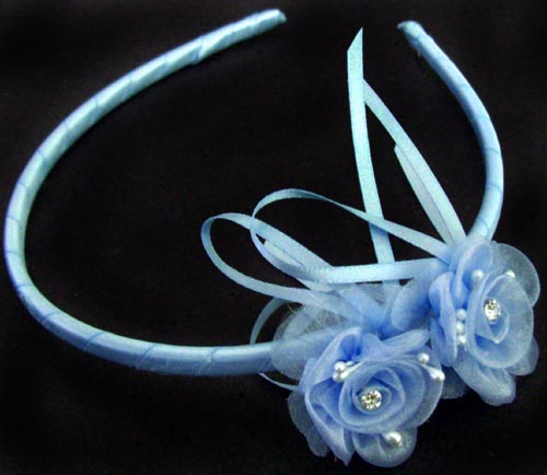 Girls HEADBAND With Rhinestones - Blue Color