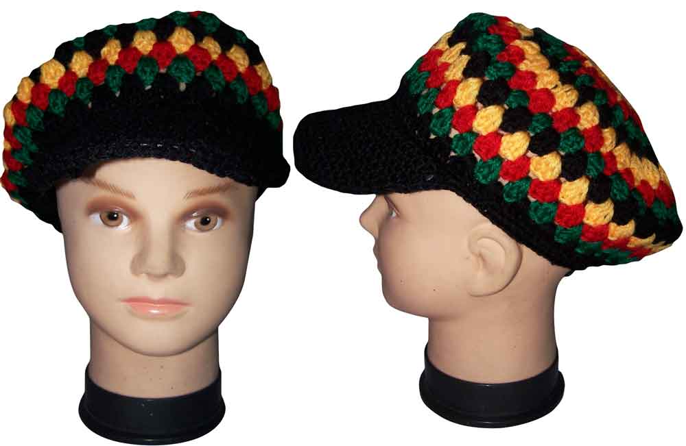 Reggae Rasta  Knitted Winter HATs Beanies With Visor