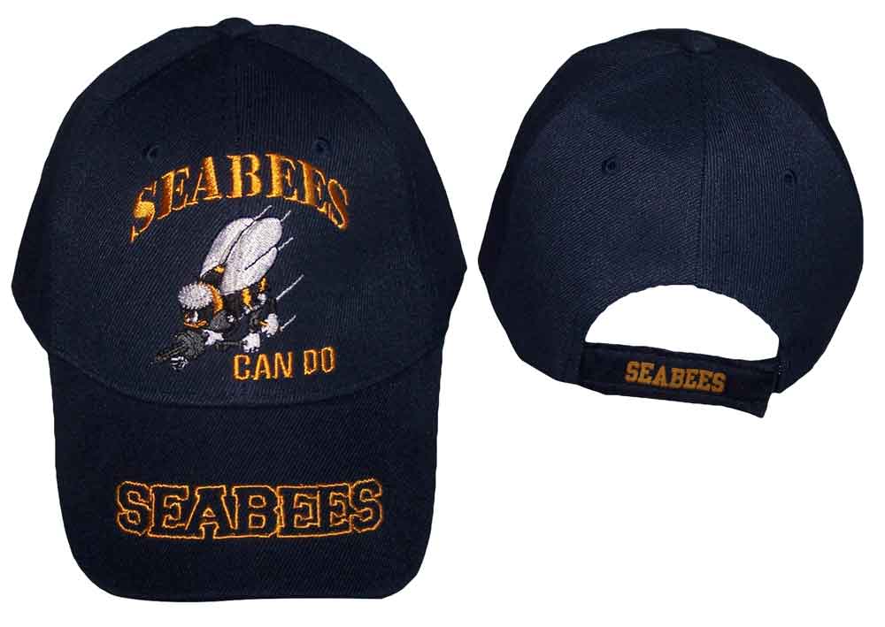 Sea Bees LICENSED Military Baseball Caps - Navy Color