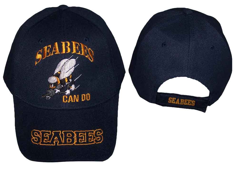 Sea Bees Licensed Military BASEBALL CAPs - Navy Color