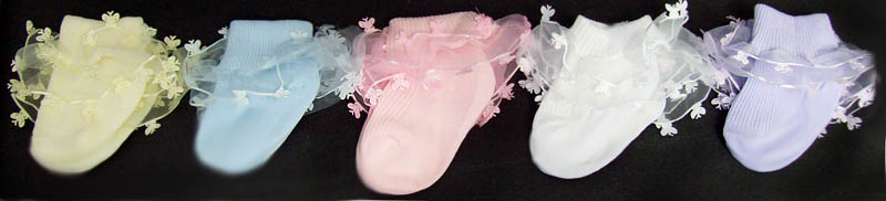Baby Frilly SOCKS With Butterfly Lace   ( # GNS112)