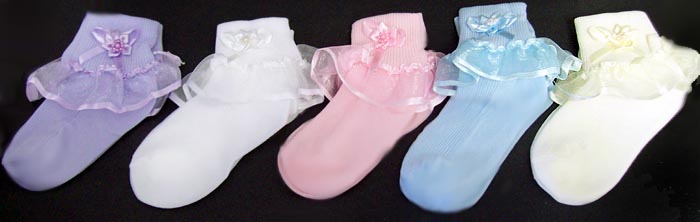 Girls  Frilly  SOCKS  - Assorted  Colors  (# GNS2023)