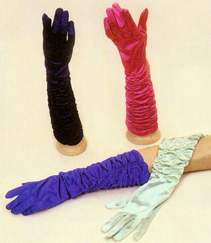 SATIN  Winkel  Gloves  - For Women.  Elbow Length  ( # 479-8BL)