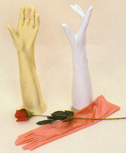 MATTE  Spandex  Gloves  -  For Women. Elbow Length   ( # MAT-8BL)