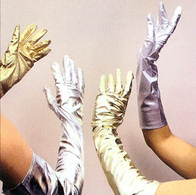 Gold Lamay  GLOVES - For Women. Elbow Length.  (# MG-8BL)