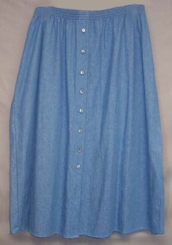 Womens  Stone- Washed Blue Demim Skirts  - Plus Size