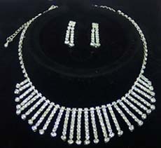 Rhinestones  Necklance & EARRING Sets  ( # TN151038)