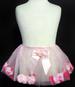 Dance Wear - Tutu Skirt With Silk FLOWERS - Pink ( # 27384)
