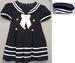 Girls Short Sleeves Nautical DRESS With Hat - Navy (9Mos-5)