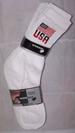 ''USA''  Mens White Cotton Sports Socks With US FLAG -  Size: 10-13
