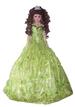 Quinceanera Sweet 15  Porcelain Doll UMBRELLA Base Lime Green 28''