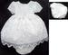 White Christening DRESS In Embroidered Organza & Hat
