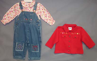 ''Buster  Brown'' Girls 3Pc Denim Jacket Sets - Sizes: Infant