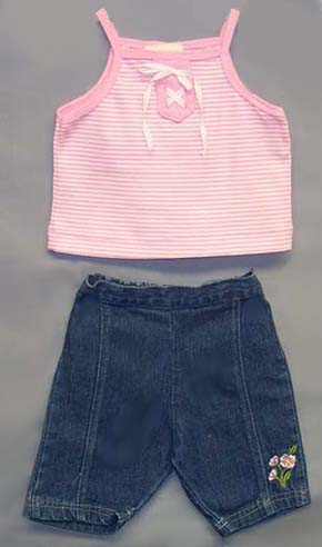 ''Baby Togs''  2Pc  Girls  DENIM Sets  - New Born  ( # FU-2049)