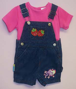 Embroidered  Blue  DENIM  Shortalls  Sets   - Infant (# 61408G)