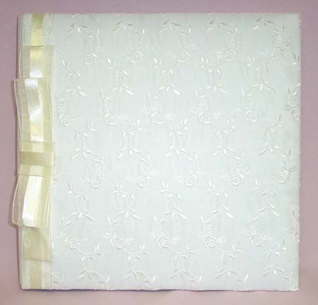 ''Any  Occasion I'' White Embroidered Photo Album & Ribbon (Imp)