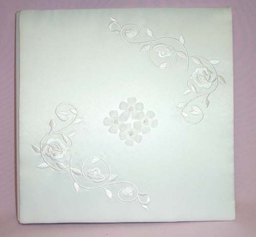 ''Any Occasion II '' White Embroidered Photo Album & Ribbon (Imp)