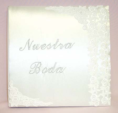 ''Nuestra Boda'' White Photo Albums  With Lace  (Imported)