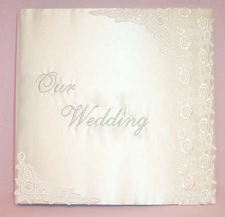 ''Our WEDDING''  White Photo Album With Lace (Imported)