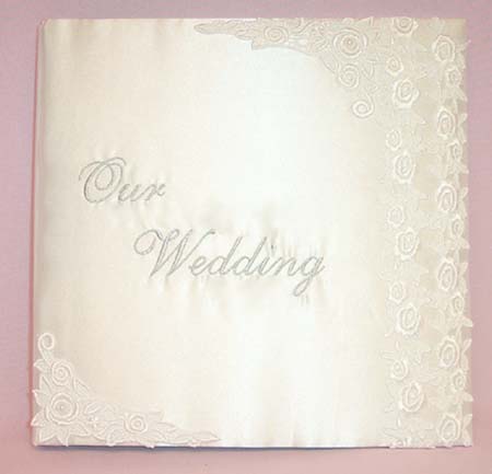 ''Our Wedding''  White Photo Album With Lace (Imported)